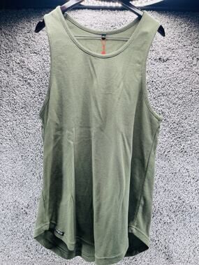 Superfresh Men's Muscle Tank Waffle Knit Crew Neckline Sleeveless Green XLarge